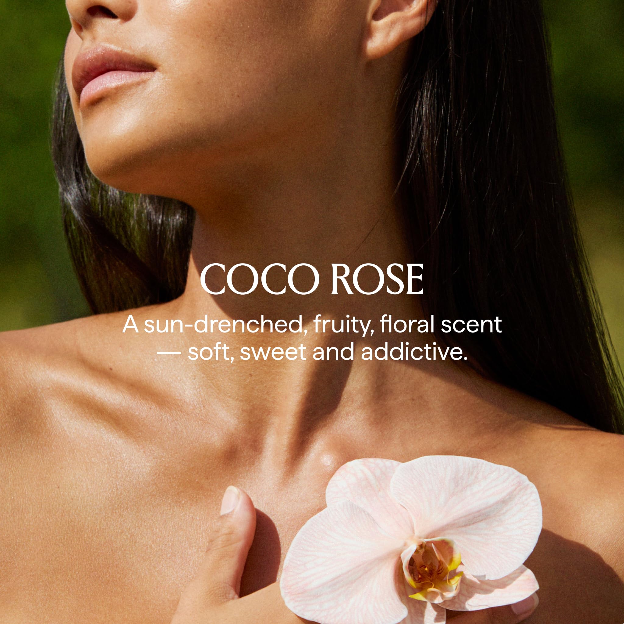 Sheen of shea butter swirls in Coco Rose Body Polish for deep moisturization.