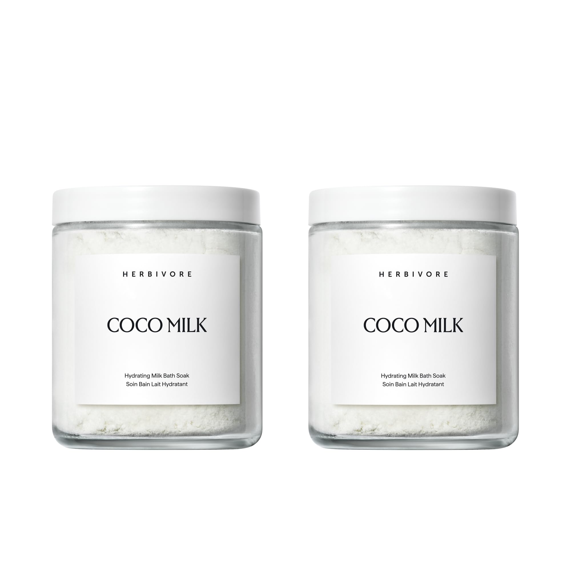 HERBIVORE Coconut Milk Bath Soak 2-pack ready for hydrating skin after a long day