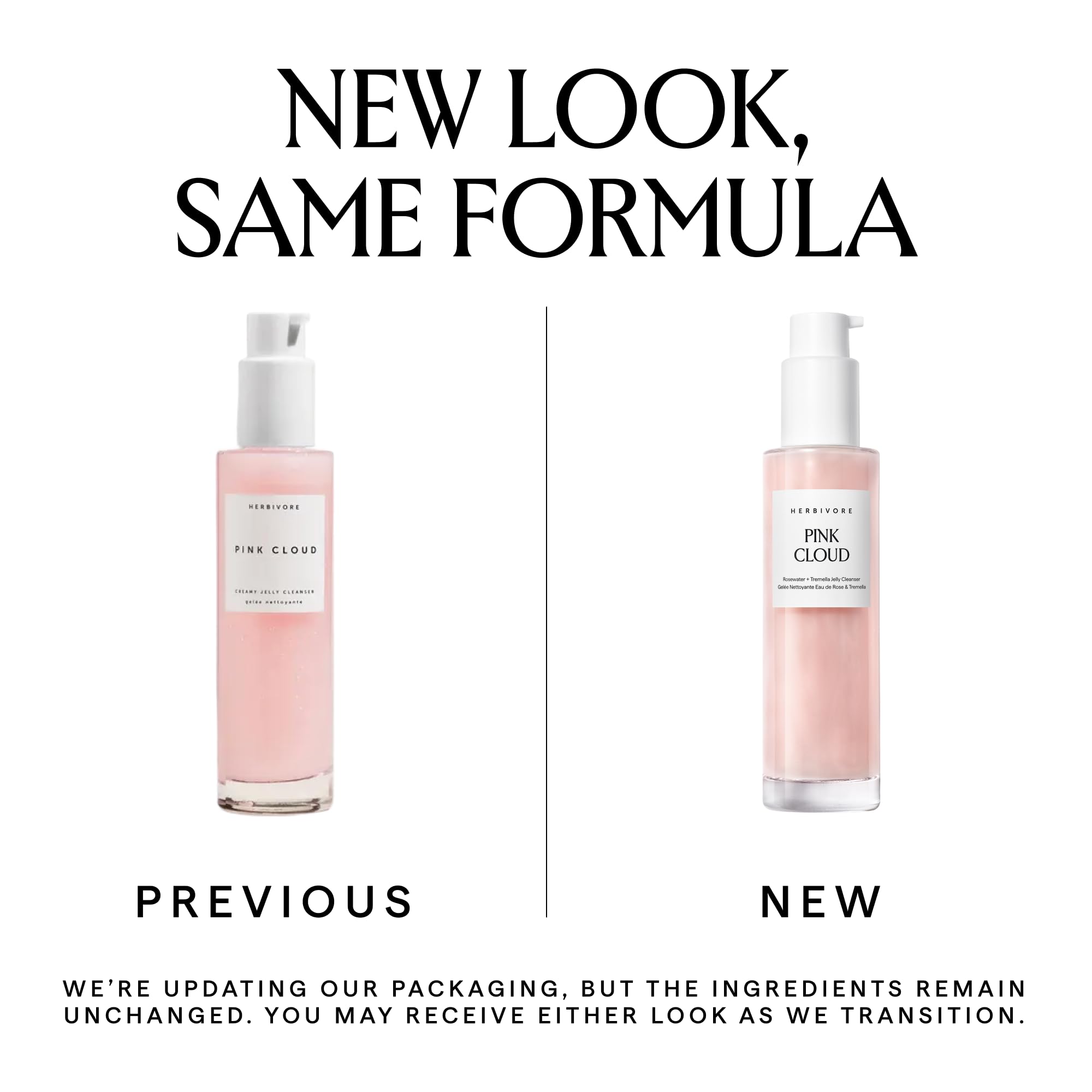 HERBIVORE Pink Cloud Cleanser tremella mushroom for soothing hydration.
