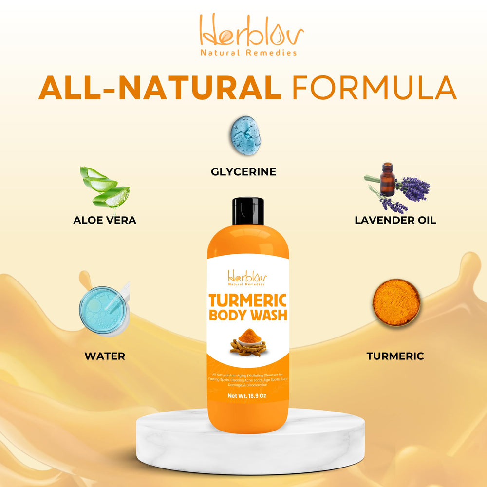 Herblov Ducha con Cúrcuma: piel radiante gracias a ingredientes naturales.