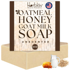 Herblov Jabon Avena Miel Leche de Cabra, limpieza suave para rostro y cuerpo.