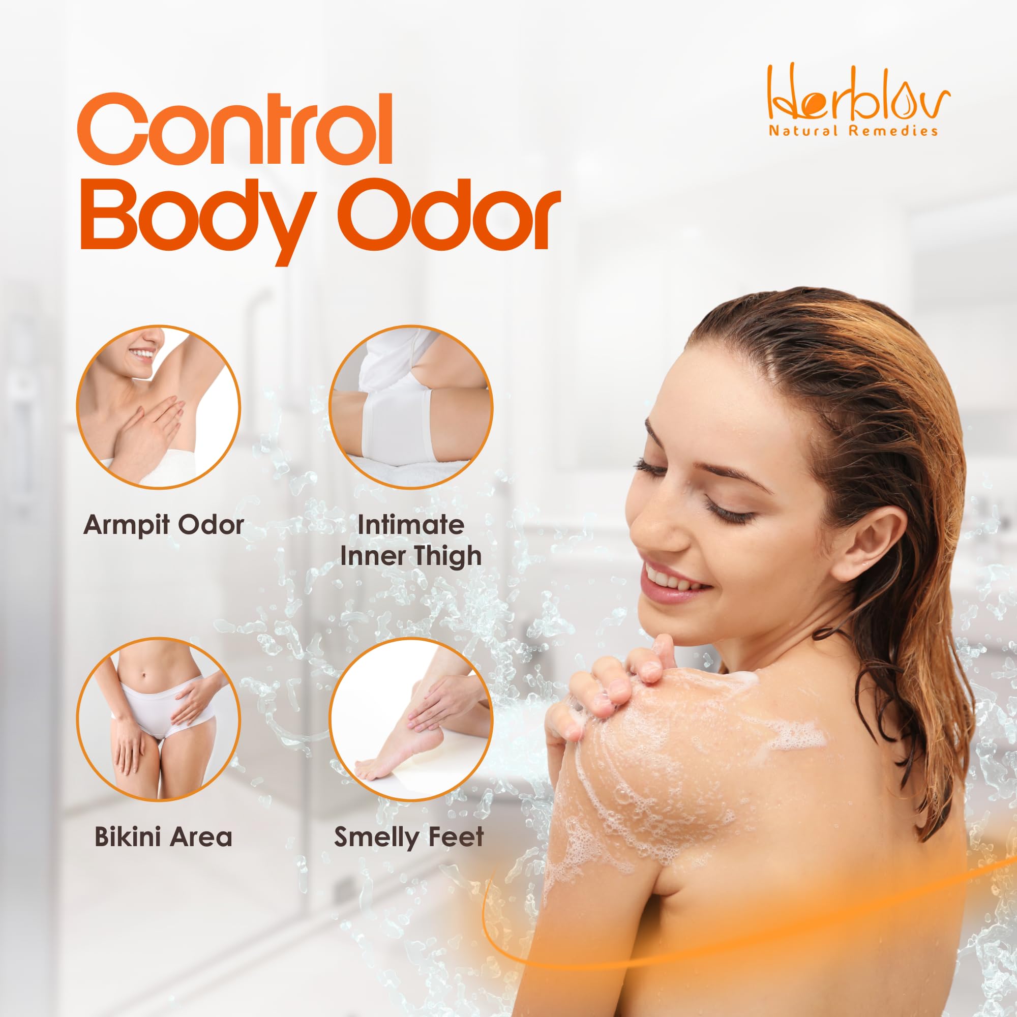 Herblov Persimmon Body Wash en empaque, práctico para el baño diario.