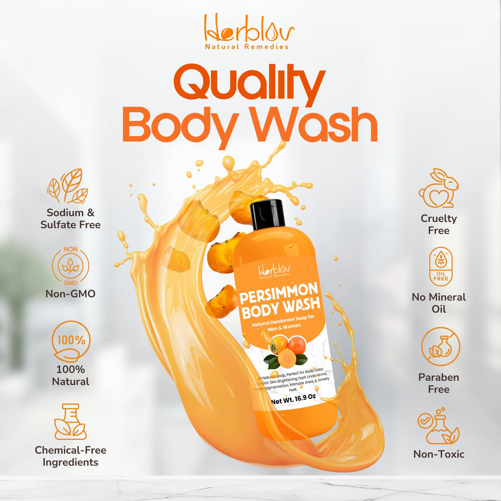 Herblov Persimmon Jabón Corporal Espuma en Manos, experiencia cremosa que hidrata.