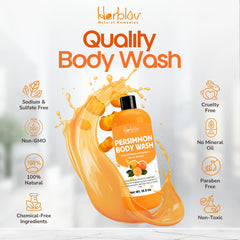 Herblov Persimmon Jabón Corporal Espuma en Manos, experiencia cremosa que hidrata.