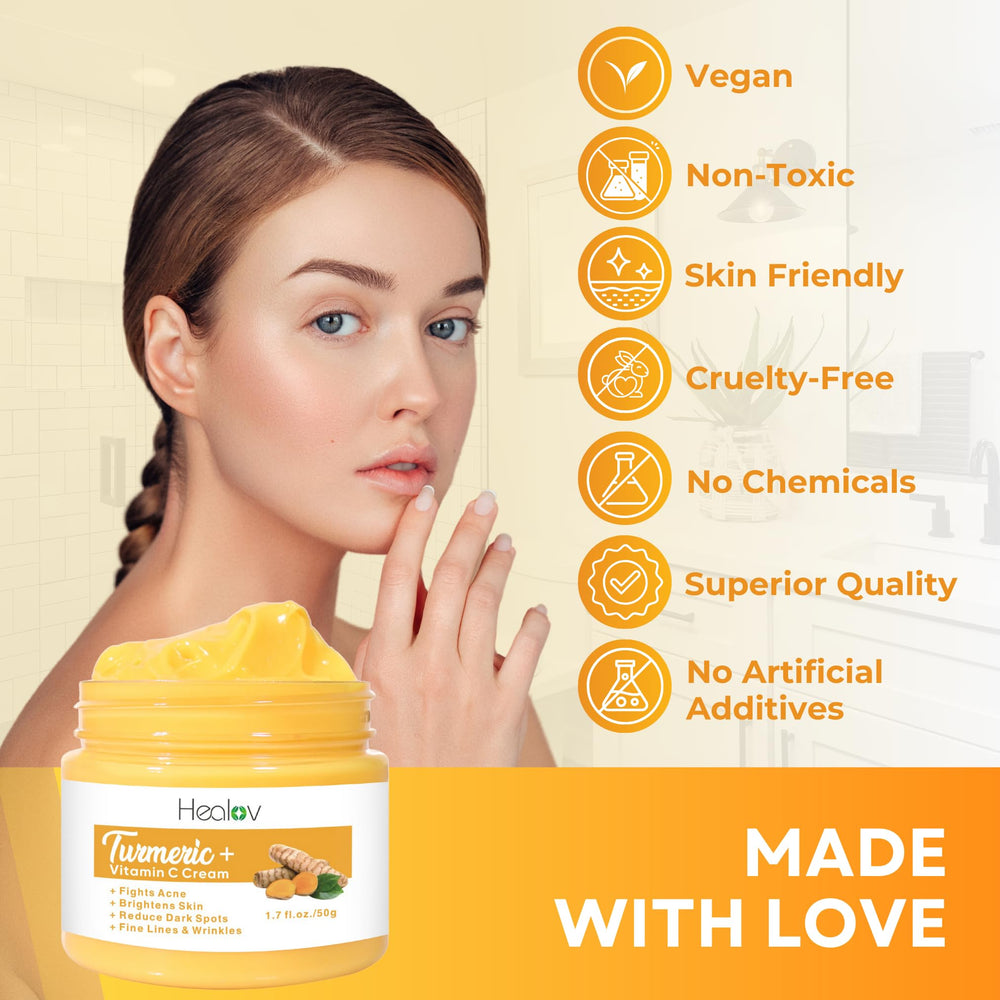 Herblov turmeric cream for daily use supports face and body routines.