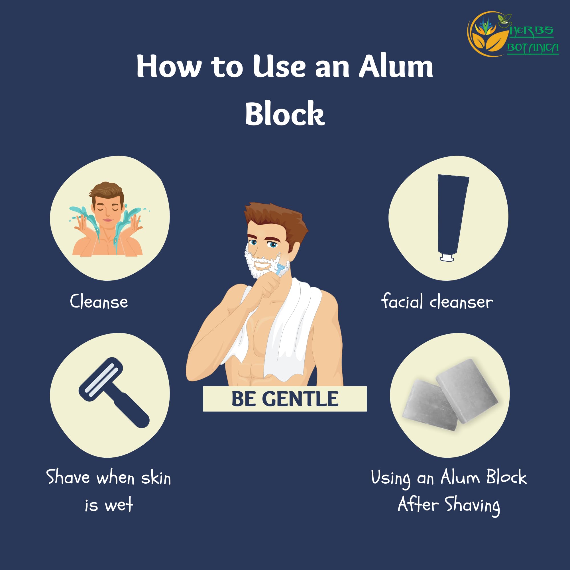 Herbs Botanica alum block offers natural skincare with no artificial additives