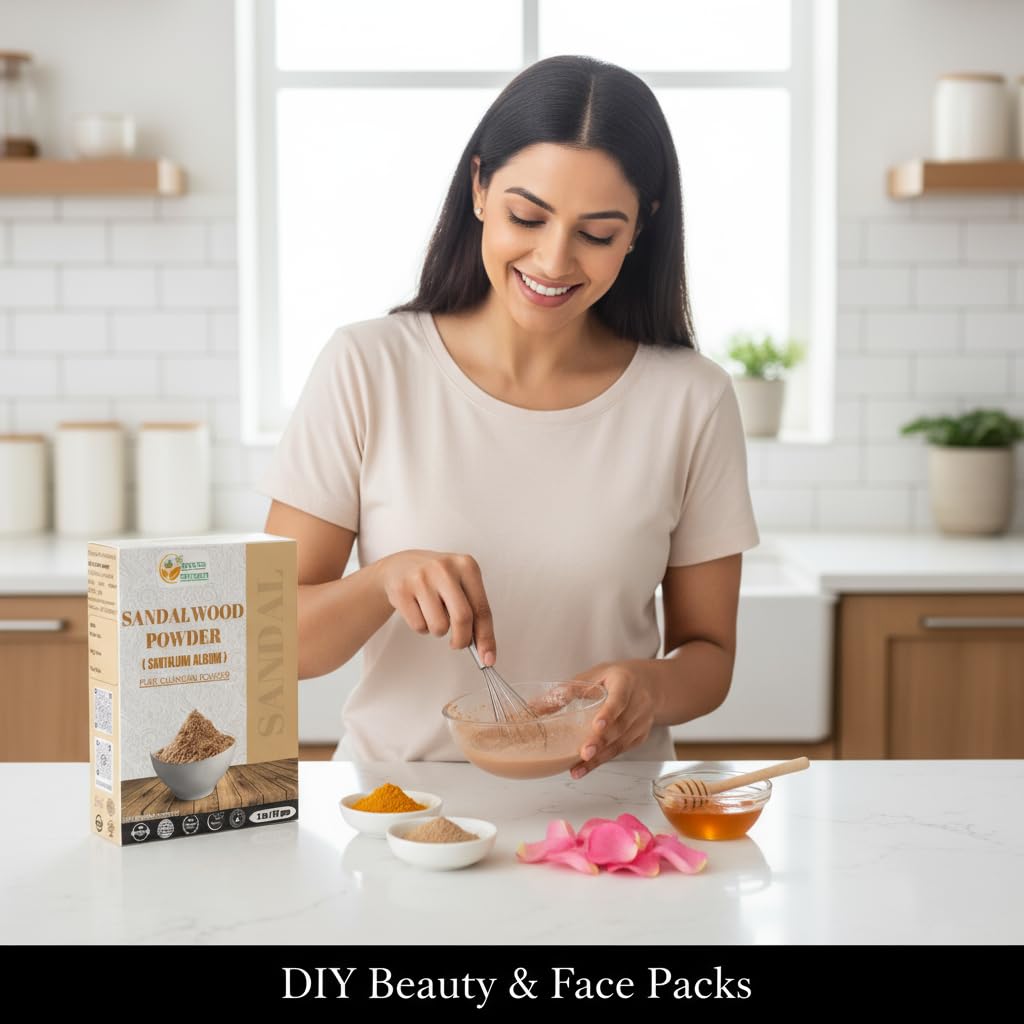 Herbs Botanica chandan sandalwood powder in resealable pouch preserves aroma and quality.