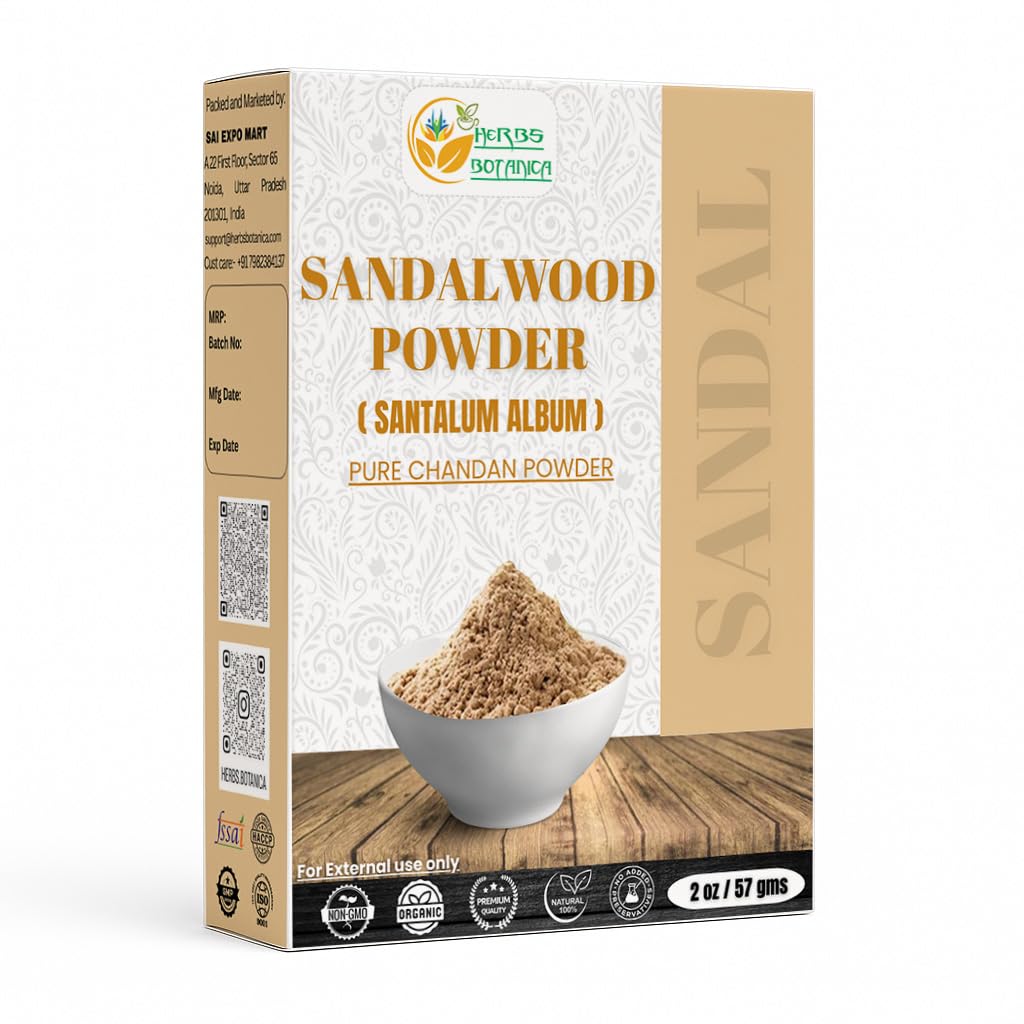 Polvo de sándalo de Herbs Botanica para suavizar la piel y aportar luminosidad