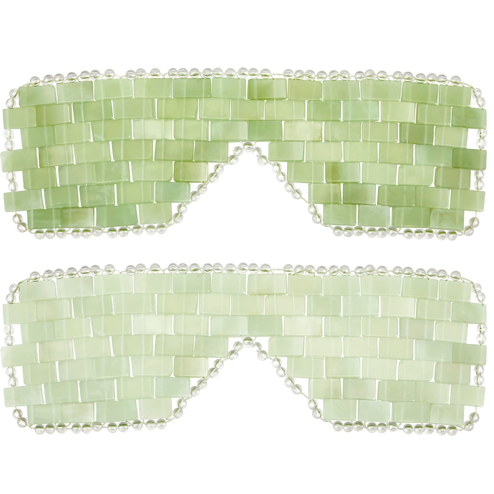 Hercicy mascarilla para ojos de jade blanca, ideal para relajación y descanso ocular.