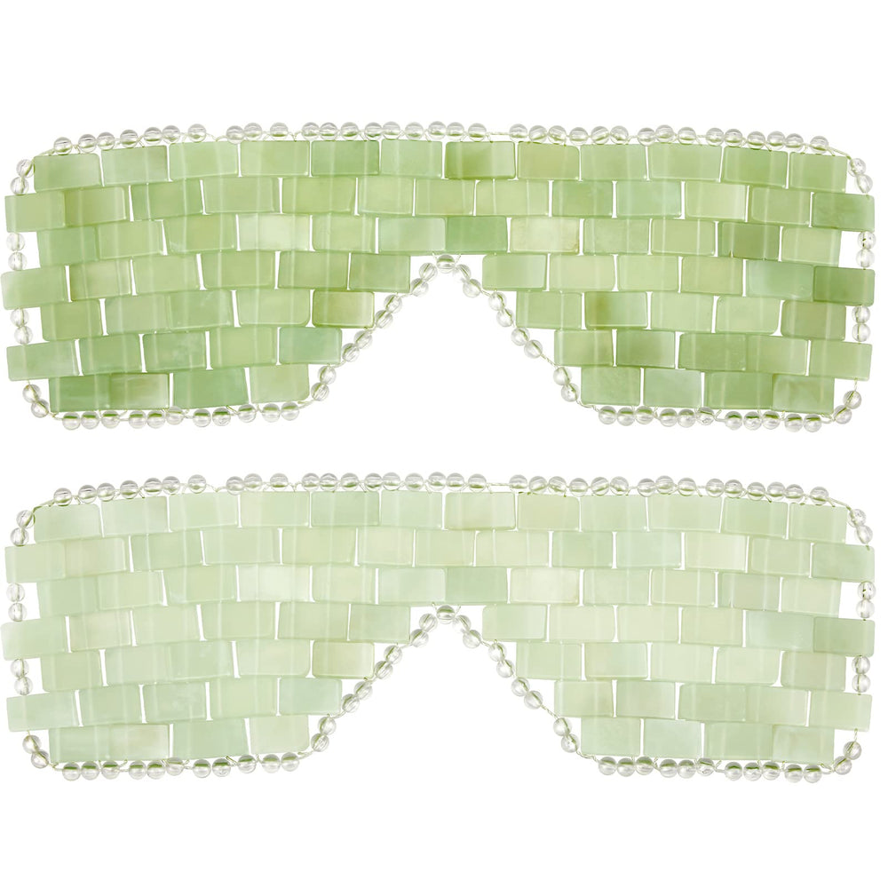Hercicy mascarilla para ojos de jade blanca, ideal para relajación y descanso ocular.