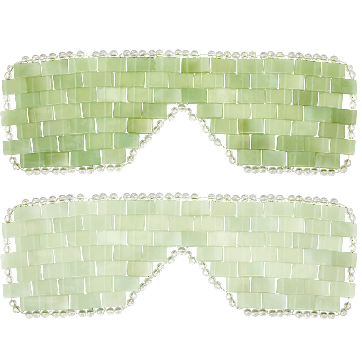 Hercicy mascarilla para ojos de jade blanca, ideal para relajación y descanso ocular.