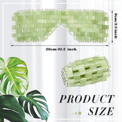 Hercicy mascarilla para ojos de jade verde claro con enfriamiento suave.