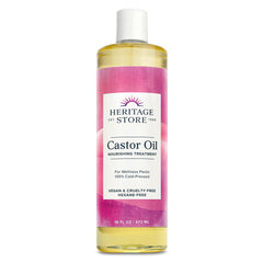 HERITAGE STORE Aceite de ricino en botella para hidratación capilar profunda.