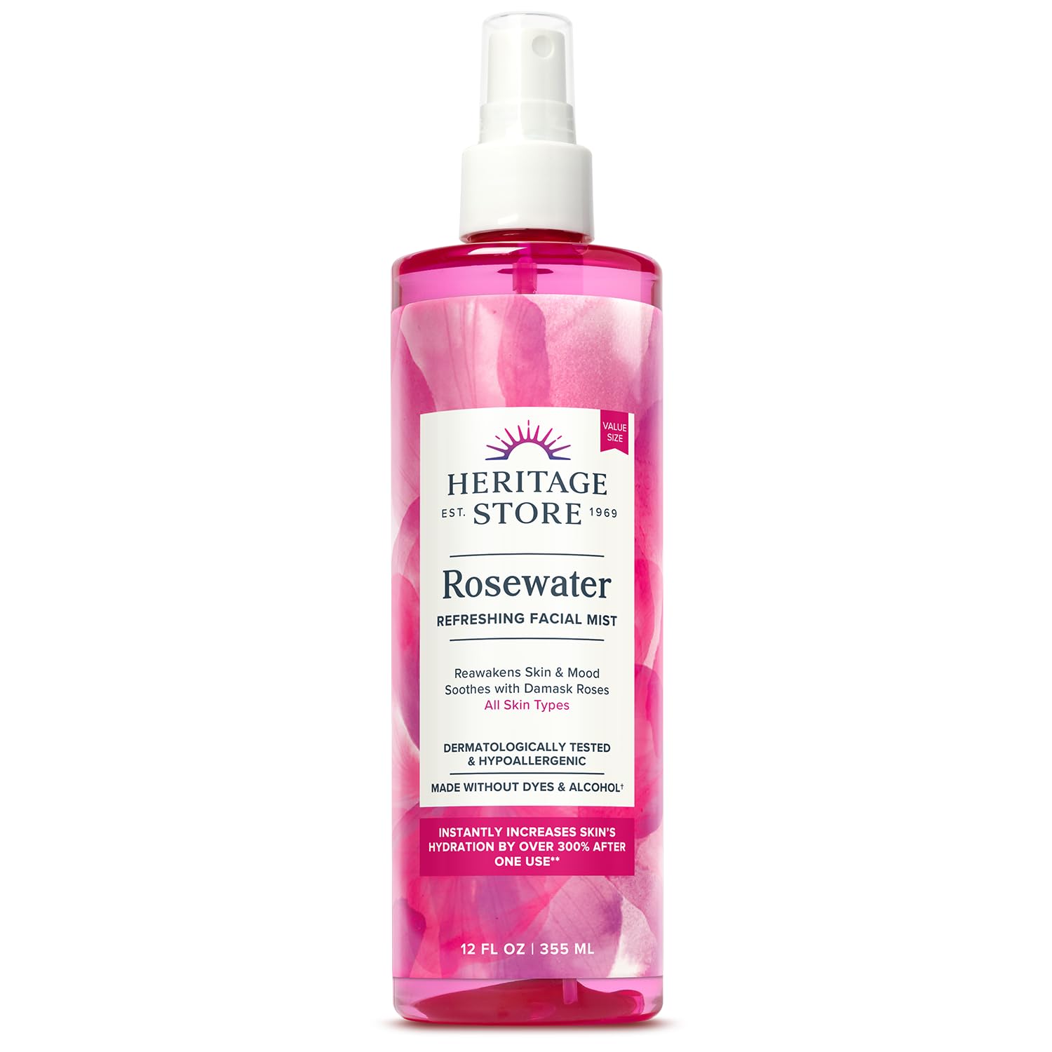 Heritage Store agua de rosas: botella spray para refrescar e hidratar la piel.