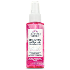 Heritage Store Rosewater Glycerin facial mist bottle for refreshing hydration