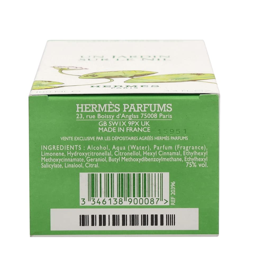Hermès Un Jardin Sur Le Nil EDT refillable bottle encourages sustainability.