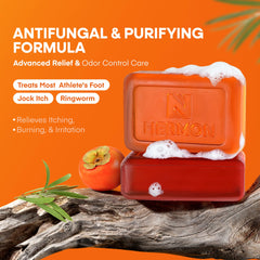 Hermon Antifungal Soap Bar close-up showing gentle cleansing and creamy lather