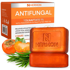 Hermon Antifungal Soap Bar packaging for convenient daily use at home