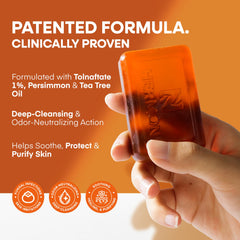 Hermon Antifungal Soap Bar with tea tree oil purifies pores and refreshes skin
