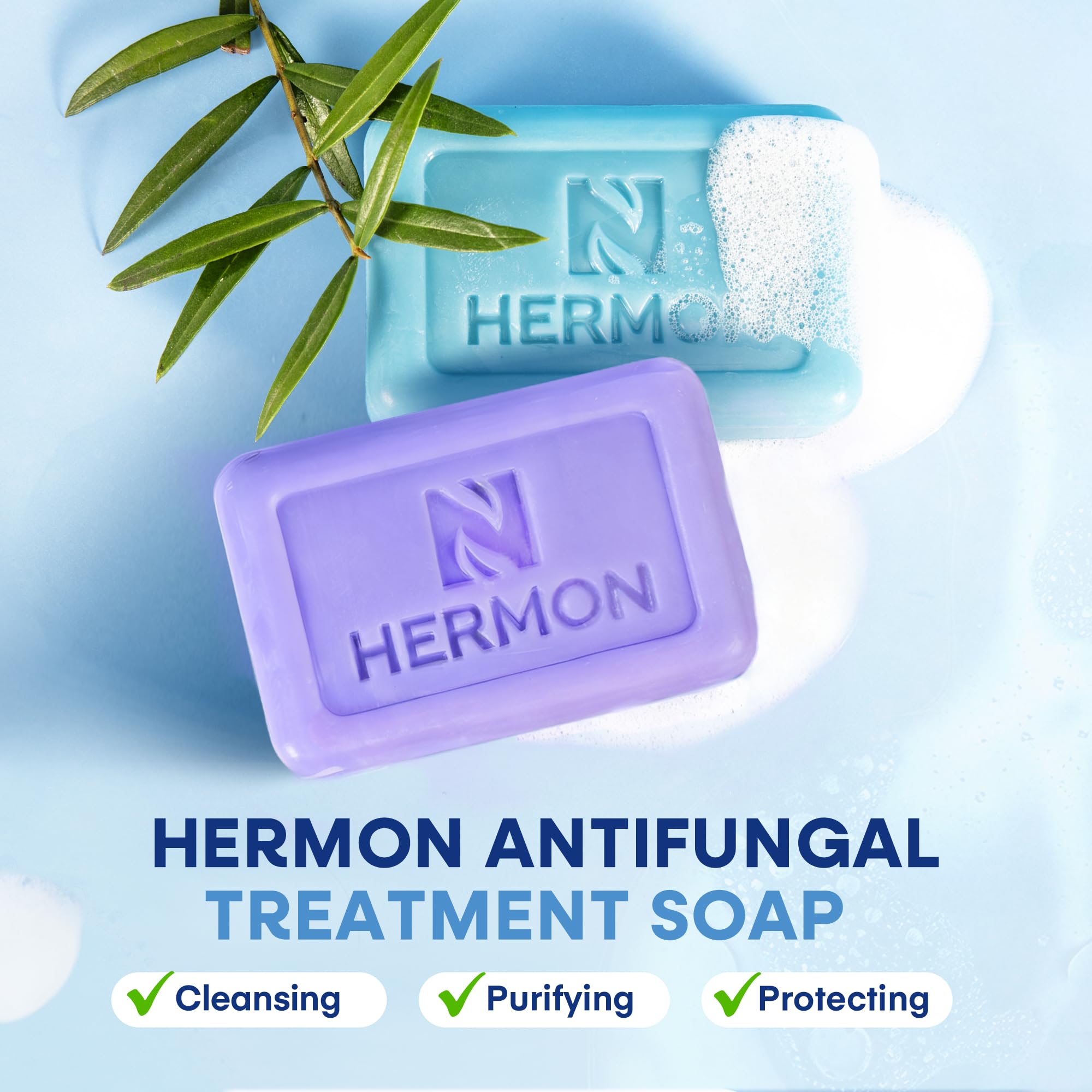 Hermon foamy suds—rich lather after gym showers.
