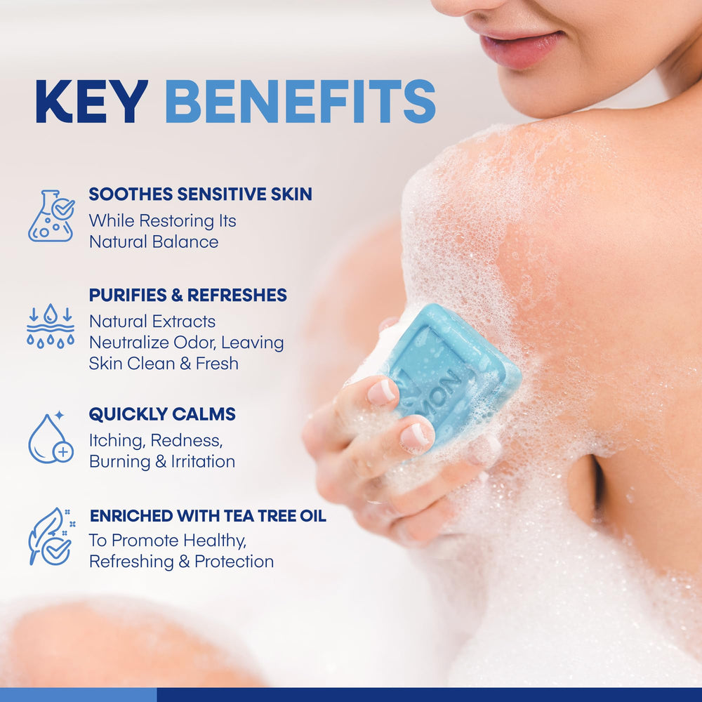 Hermon Antifungal Soap bottle and bar—multi-use body and face care.