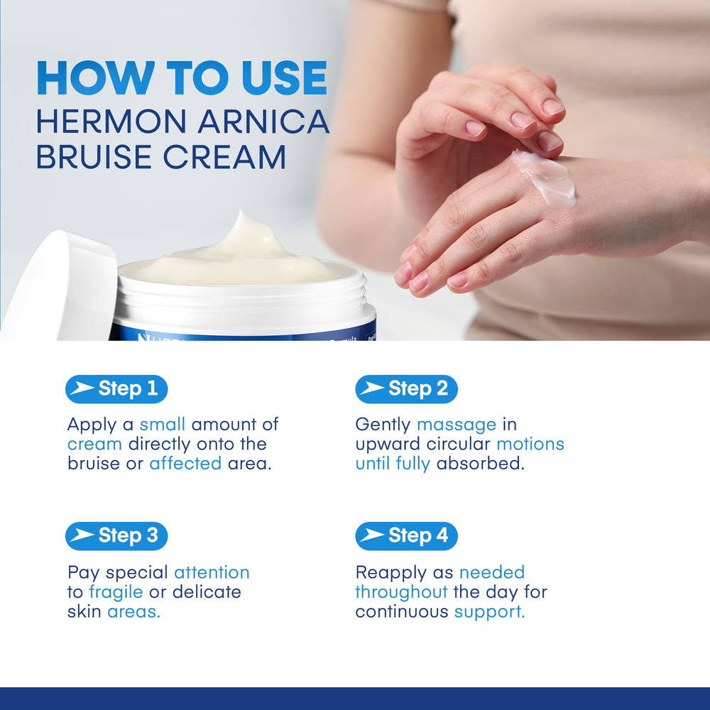 Empaque frontal Hermon Arnica para una rutina calmante de la piel.
