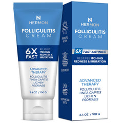 Hermon Folliculitis Cream bottle front view for scalp and body care.