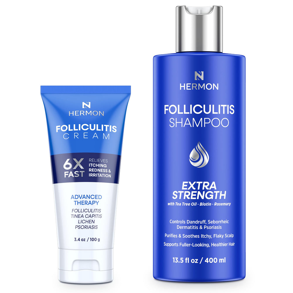 Hermon Folliculitis Cream bottle for at-home care and gentle relief.