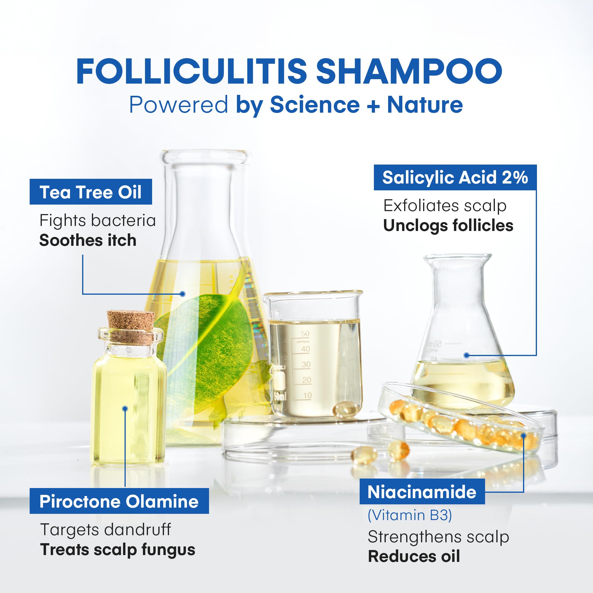 Hermon Folliculitis Shampoo rich lather with refreshing, non-greasy feel.
