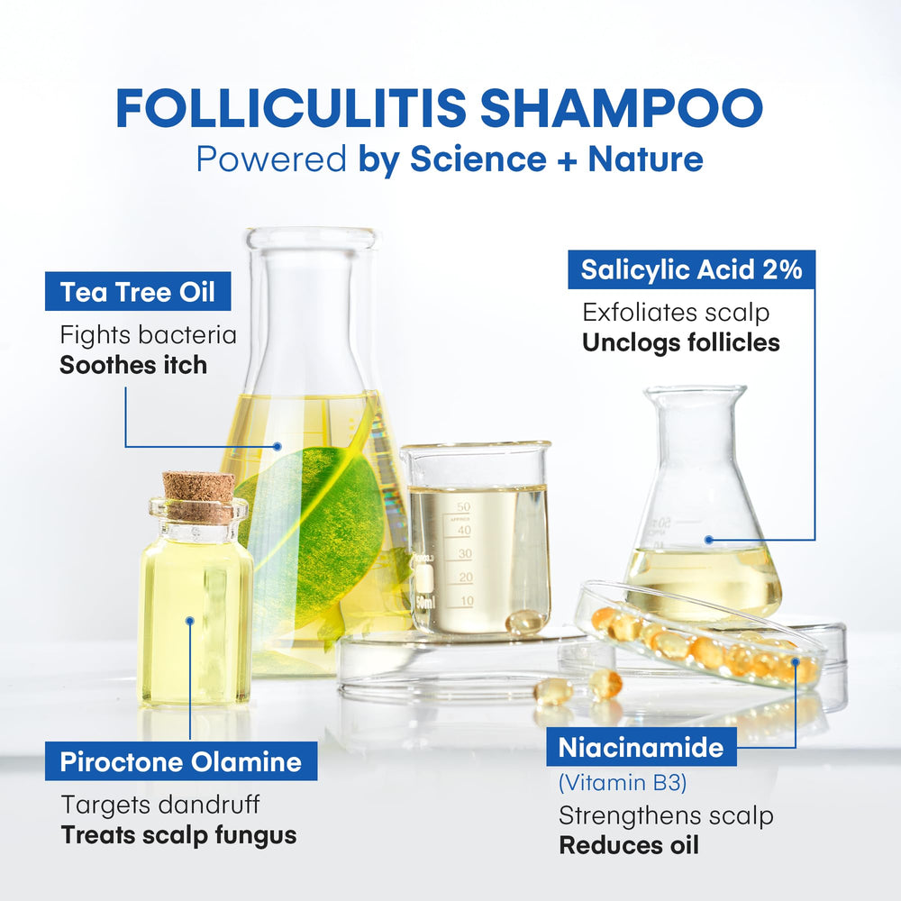 Hermon Folliculitis Shampoo rich lather with refreshing, non-greasy feel.