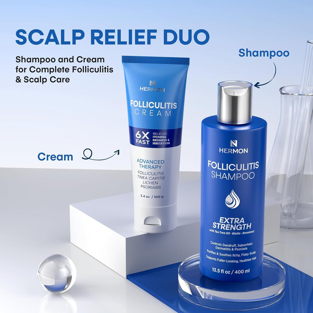 Hermon Folliculitis Treatment packaging on a store shelf.