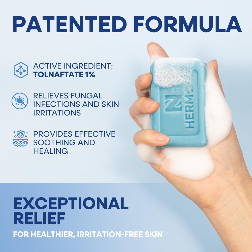 Hermon label closeup showing tea tree oil as key antifungal ingredient