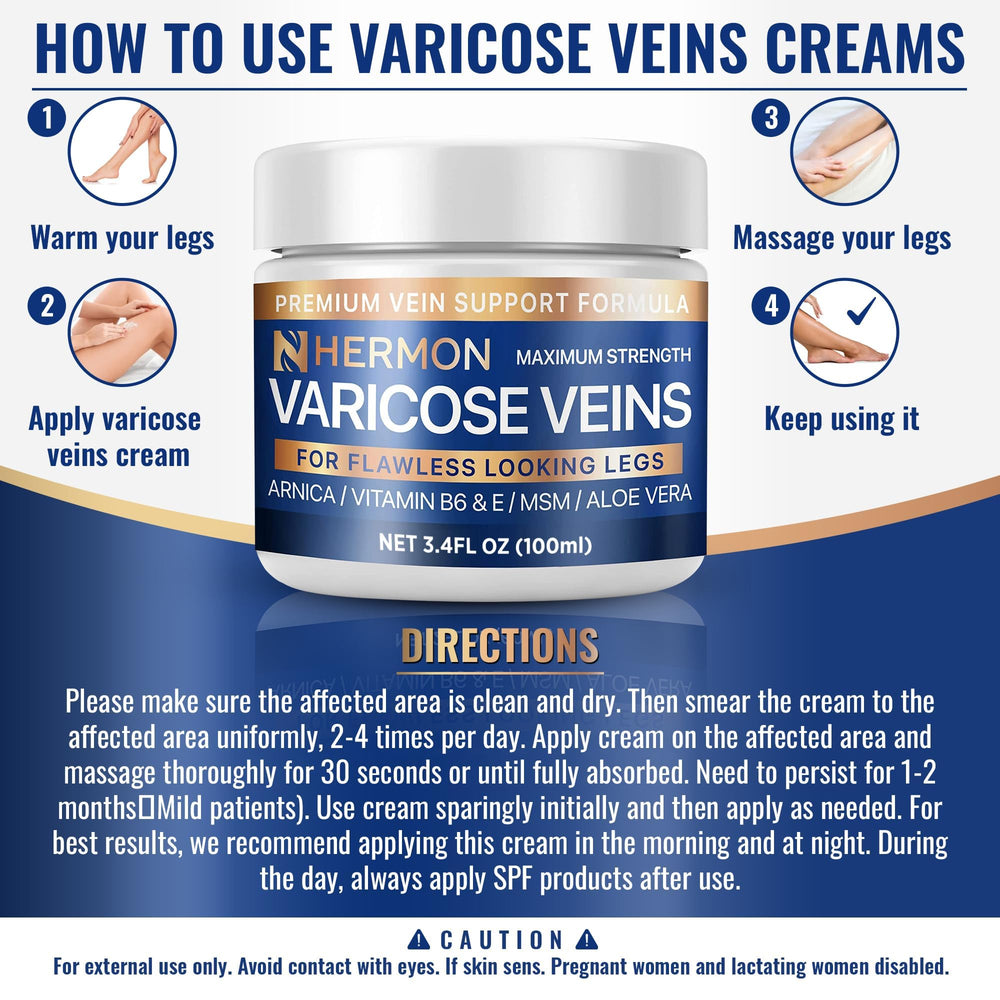 Hermon varicose cream with aloe vera for soothing hydration