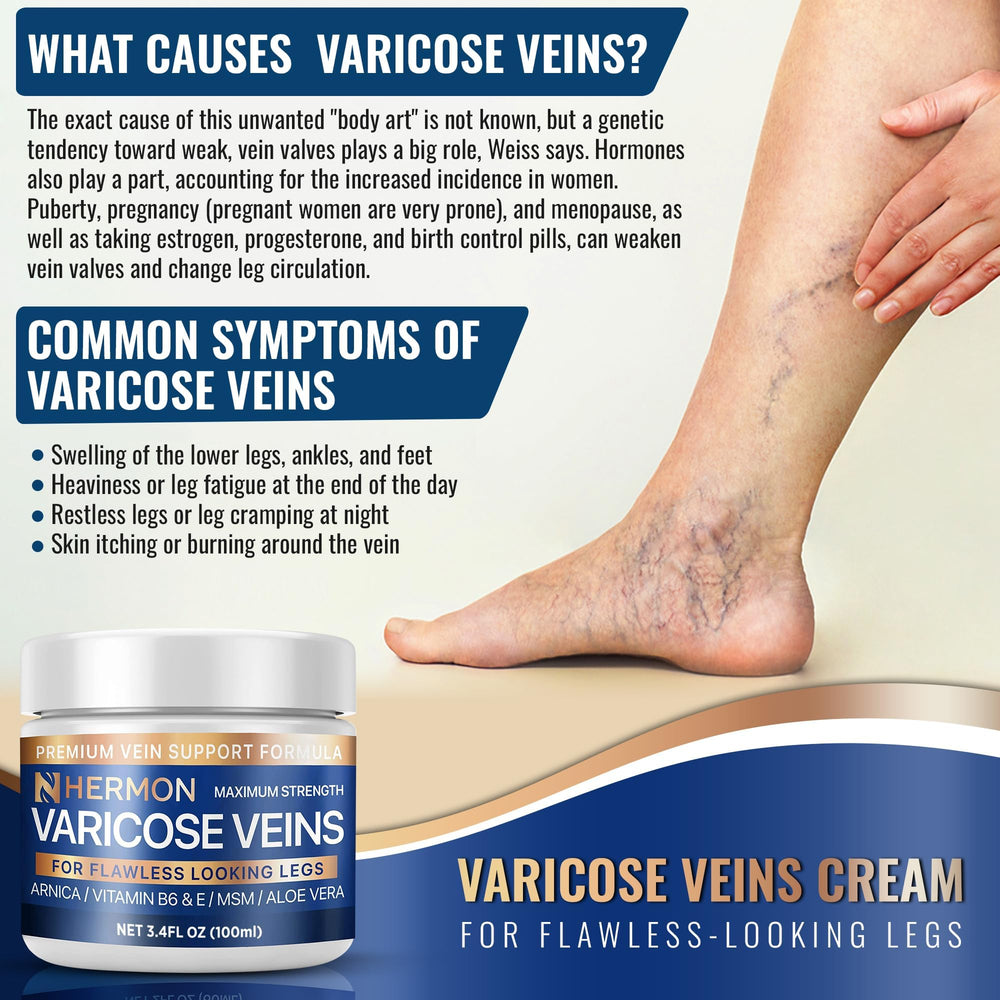 Hermon varicose cream before bed use for nightly leg support