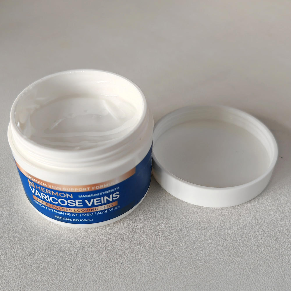 Hermon varicose cream packaging box and bottle design