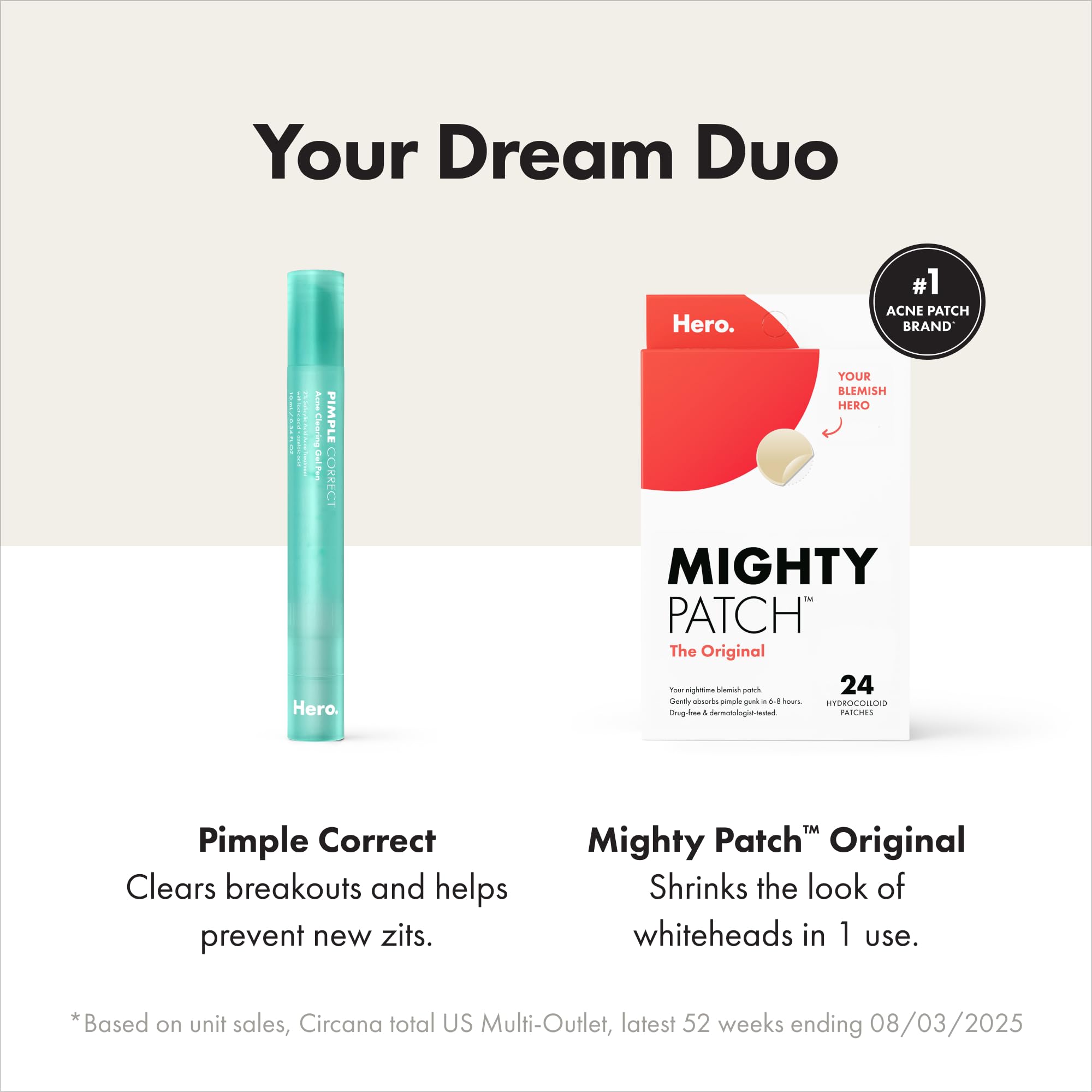 Hero Cosmetics Pimple Correct pen pack shot highlights compact, ready-to-use design