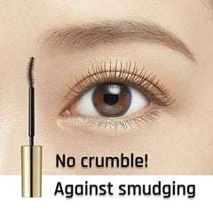 Heroine Make waterproof mascara close-up demonstrates smudge resistance for clean eye makeup.
