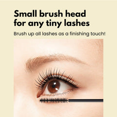 Heroine Make KissMe Mini Mascara resistente al agua para uso diario.