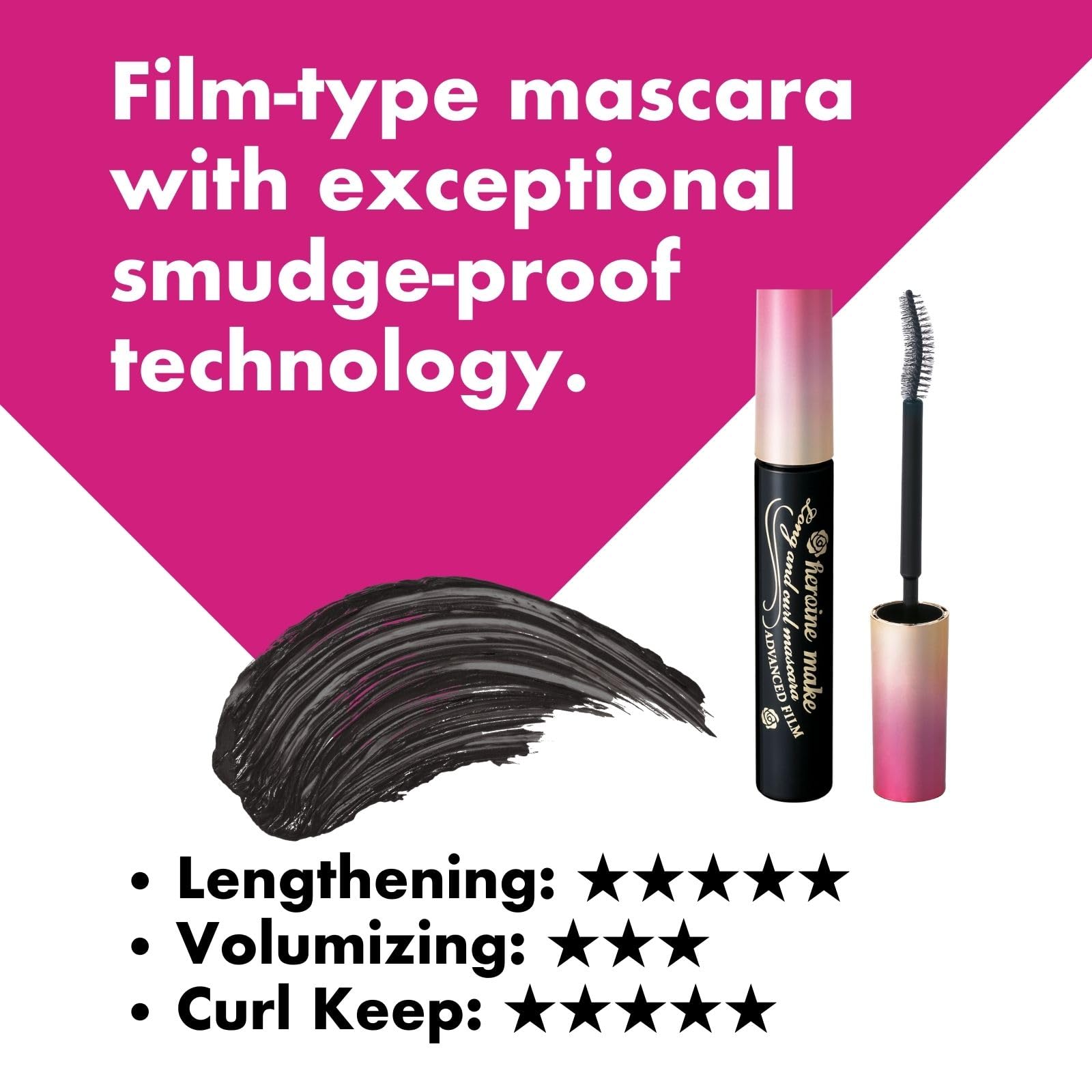 Heroine Make 5mm fibers lengthen lashes for definition