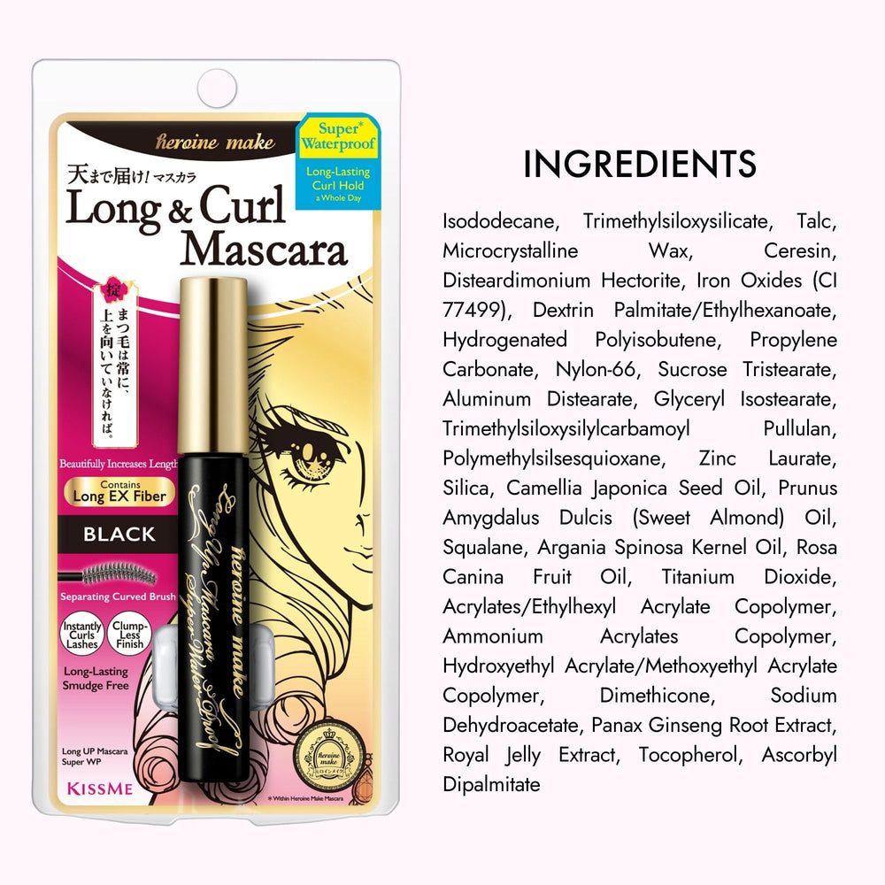 Heroine Make Mascara con aceites y extractos para nutrir pestanas.
