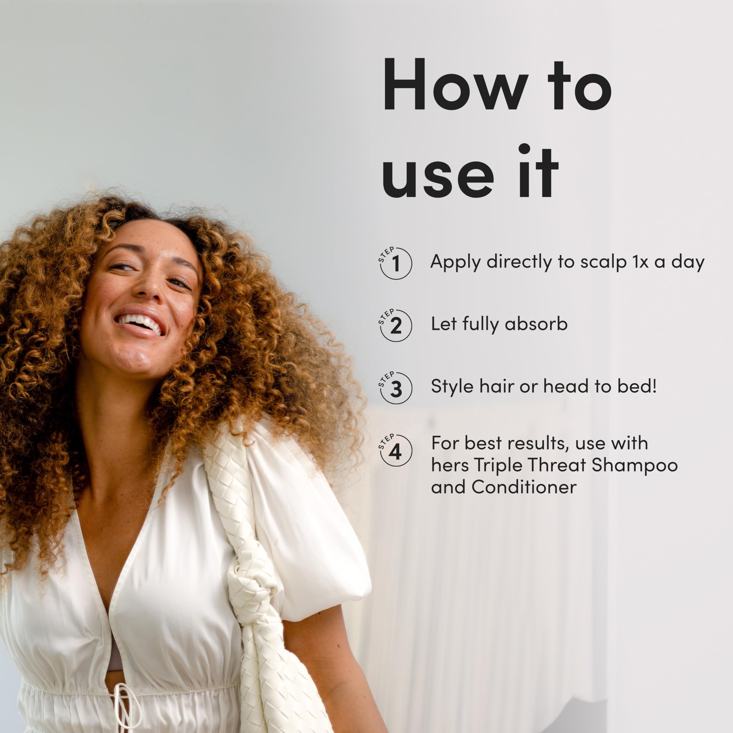 hers Hair Regrowth foam texture close-up highlights non-greasy formula