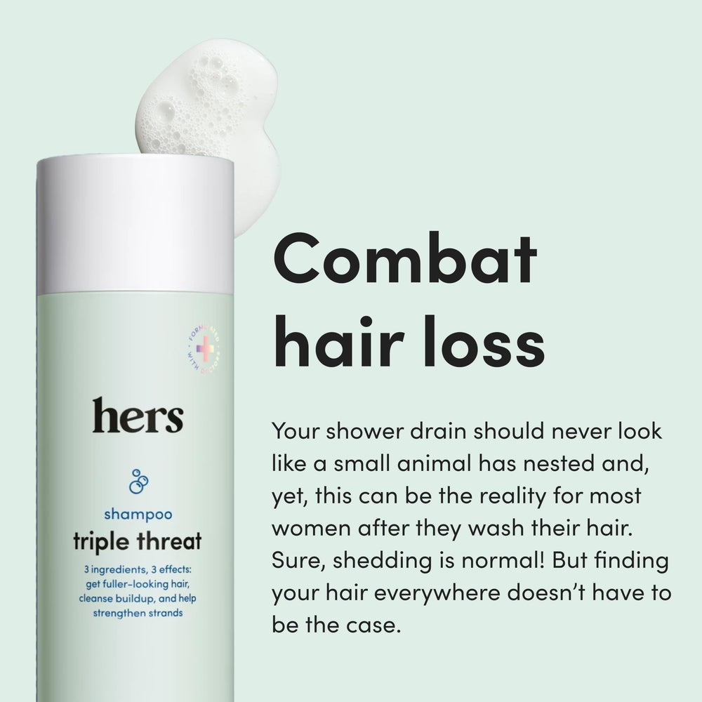 Hims & Hers shampoo lather demonstrating moisturizing, sulfate-free care.