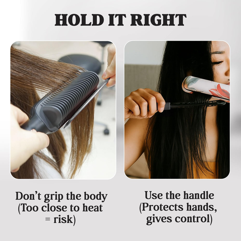 HerStyler Black plastic finish blends with any setup and resists snagging.