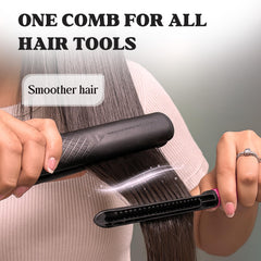 HerStyler chase comb holds hair in place during straightening