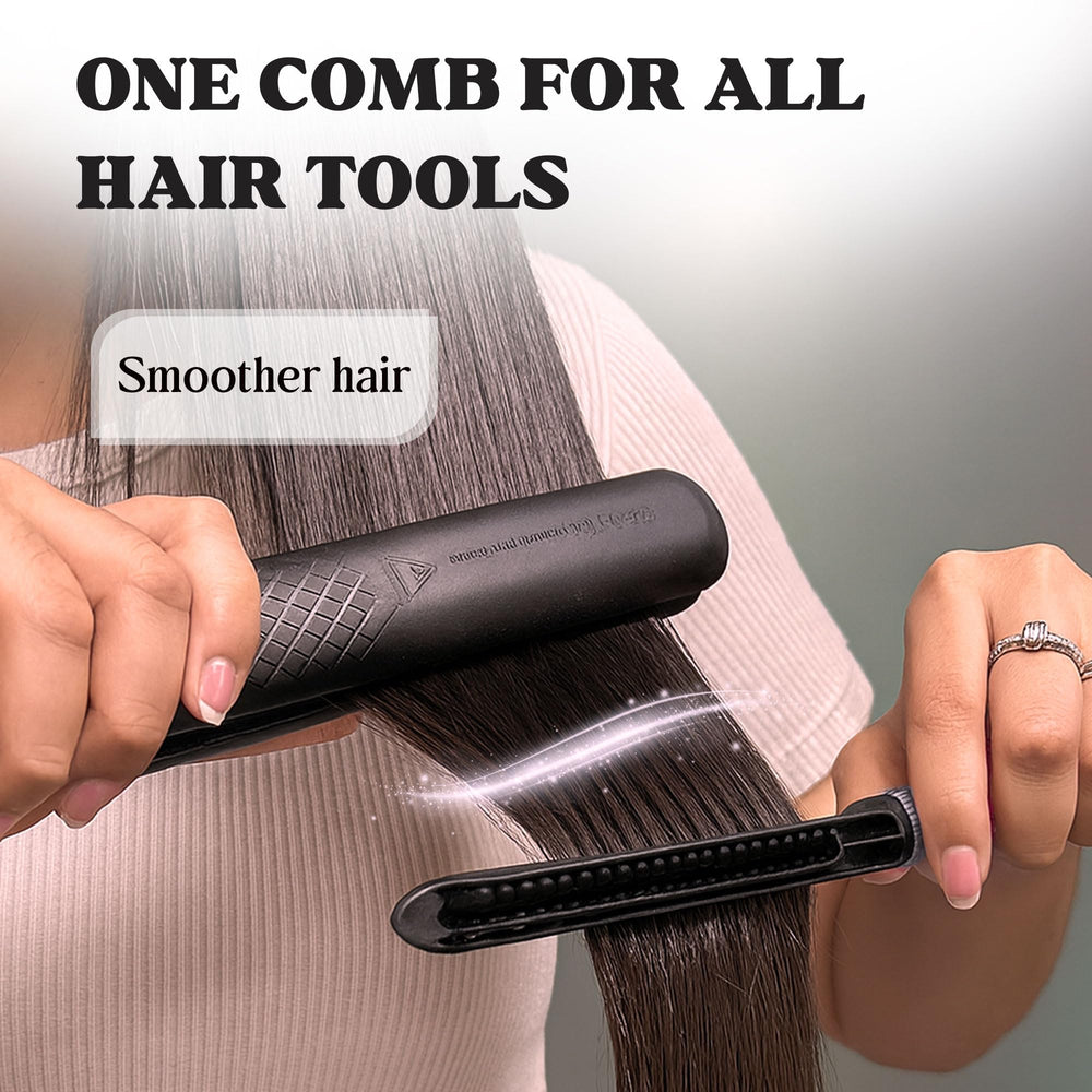 HerStyler Easy Comb with heat-friendly design protecting hands during styling.