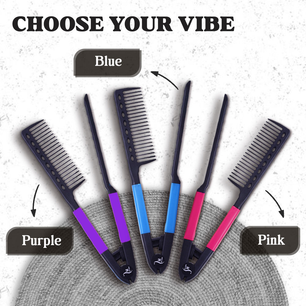 HerStyler Pro-style comb helps guide hair for precise straightening and smoother results.