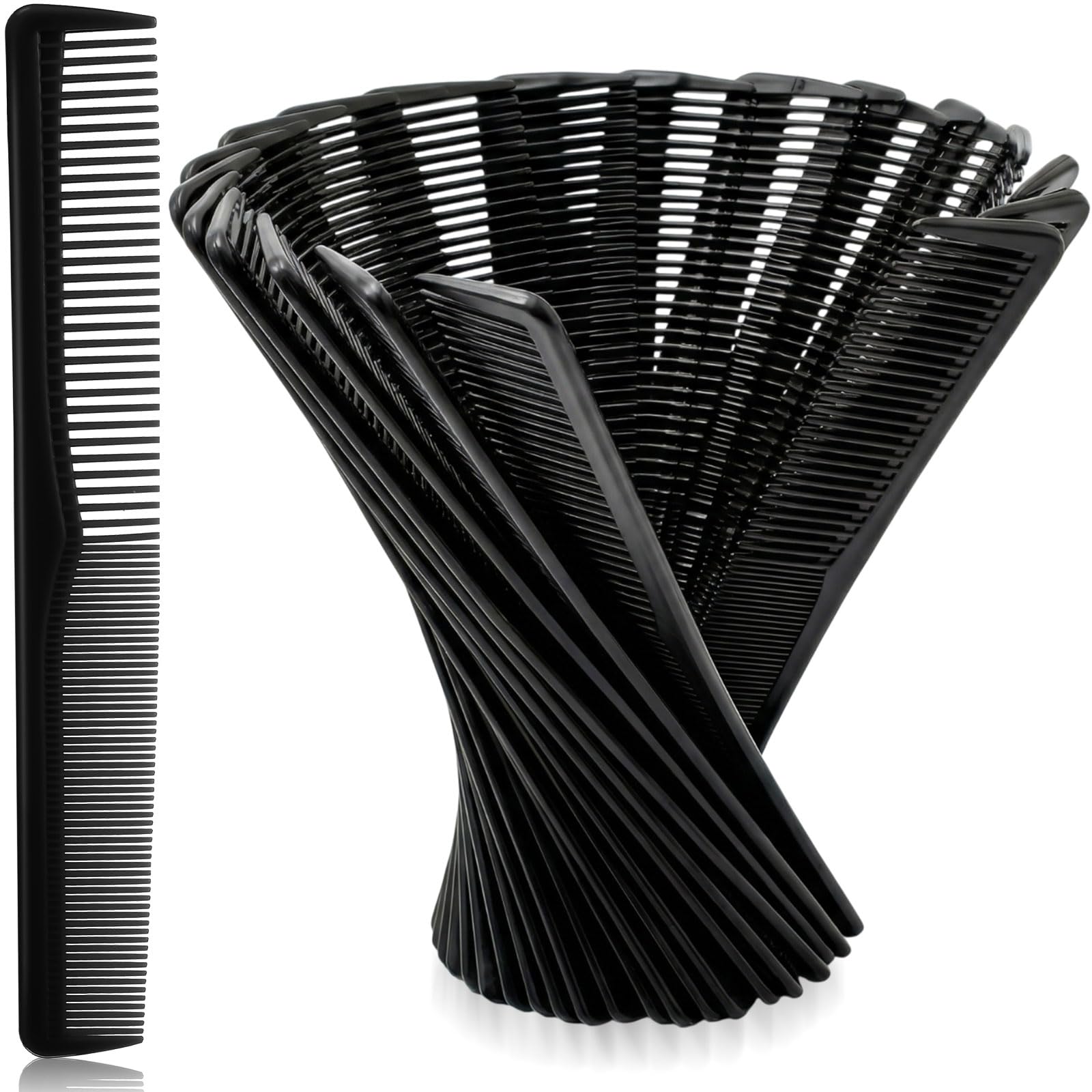 Hestya 36-pack hair combs front pack shot for daily styling with sturdy plastic