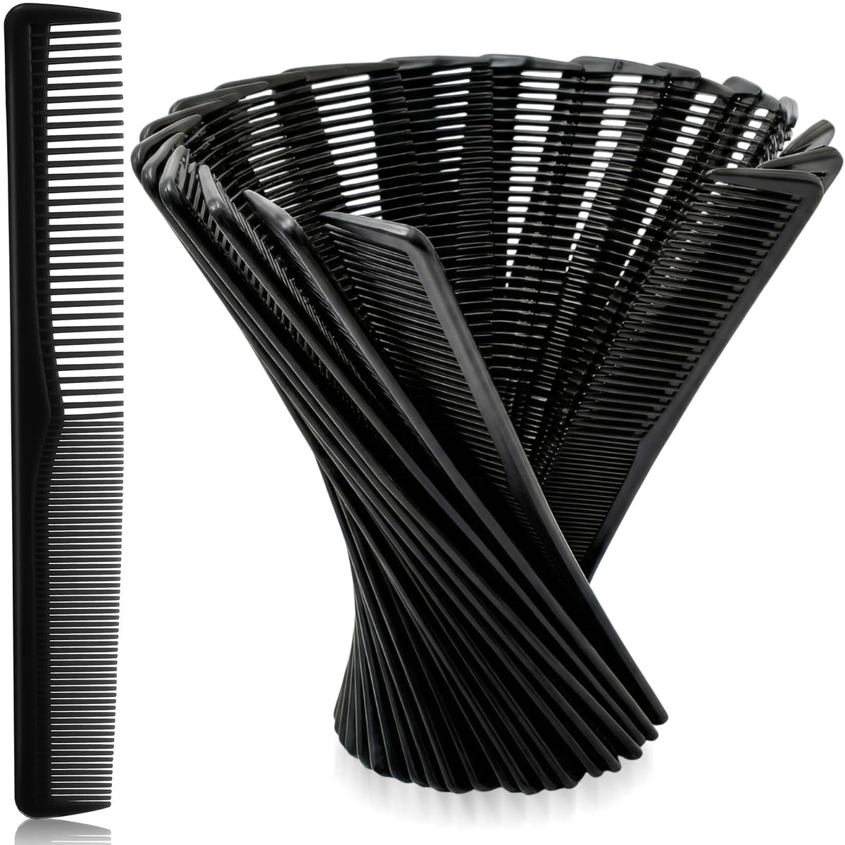 Hestya 36-pack hair combs front pack shot for daily styling with sturdy plastic