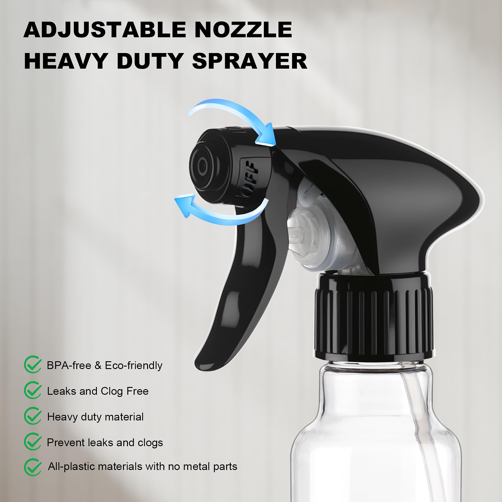 Hethyo versatile spray bottle suitable for plants, hair, and DIY cleaners.