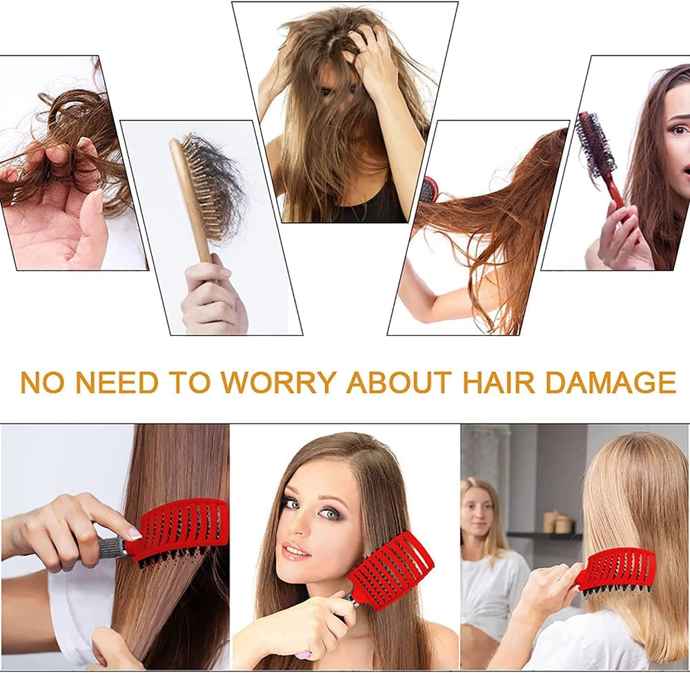 Heubek detangling brush bristles glide smoothly for pain-free brushing on kids and adults.